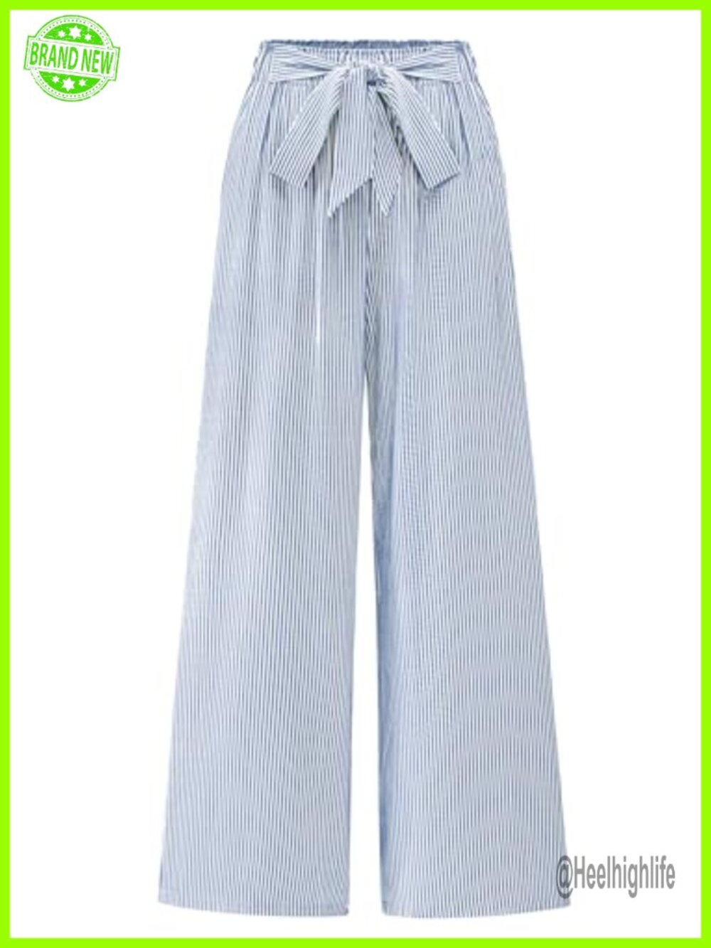 Wide Leg Palazzo Pants High Waist Tie Knot Flowy Work Dress Trousers